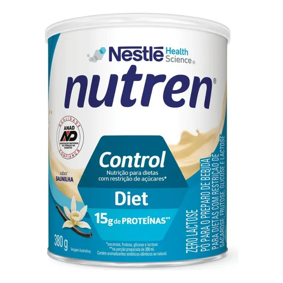 Nestlé Nutren Control Diet Em Pó Sabor Baunilha Lata 380g
