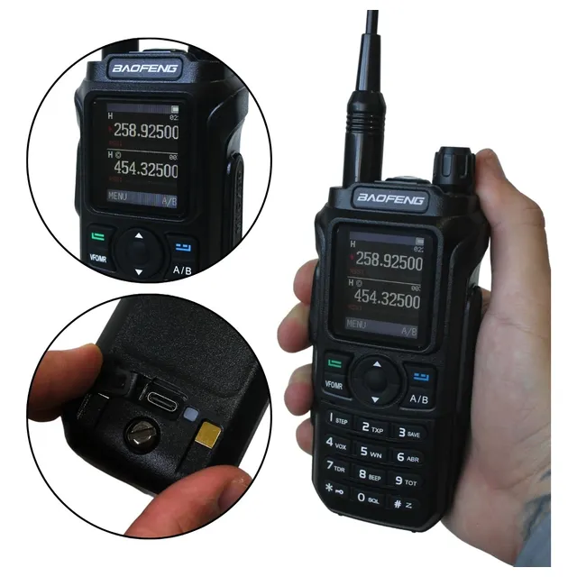 Rádio Profissional Ht Baofeng Uv21 M Aviação Uhf/vhf 50km 5w