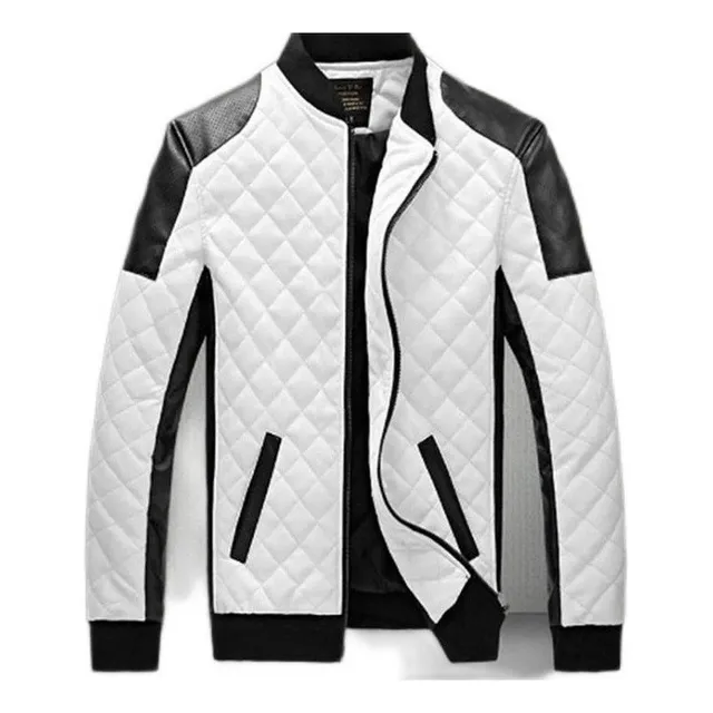 Chamarra De Motocicleta De For Hombre Cuero Informal