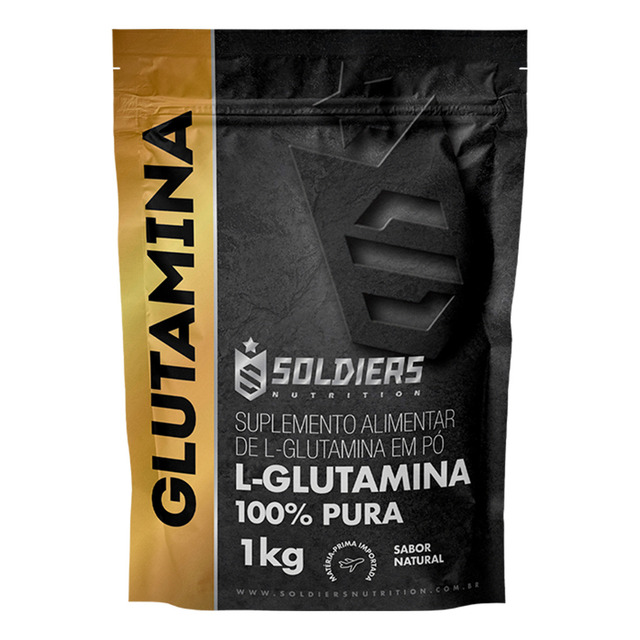 L-glutamina 1kg 100% Pura Soldiers Nutrition Suplemneto Recuperação Sem Sabor
