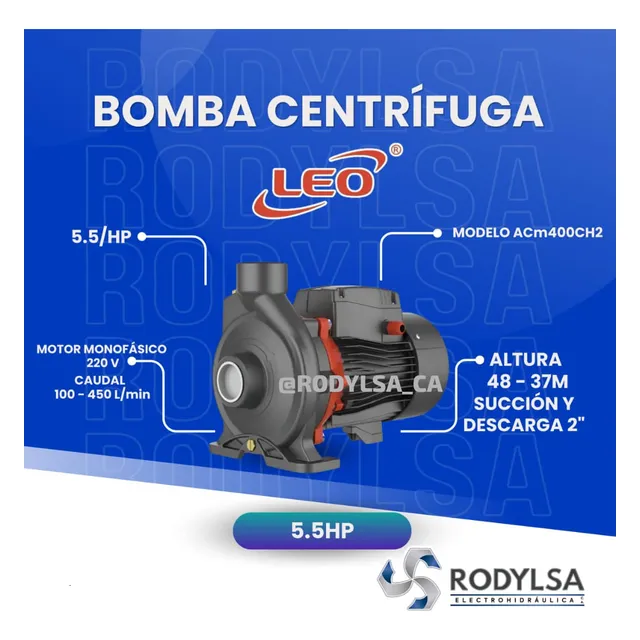 Bomba Centrifuga De Voluta 5.5hp Modelo Acm400ch2 Marca Leo