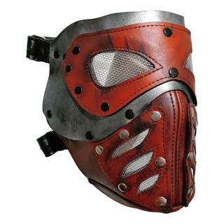 Máscara Dieselpunk Eco Cuero Techno Roja Artesanal Pintada Máscara Dieselpunk Eco Cuero Techno Roja Artesanal Pintada