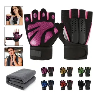 Guantes Para Gym & Crossfit - Unisex -levantamiento De Pesa Rosa M