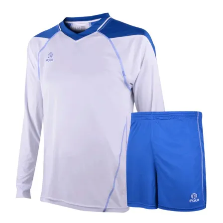 Camiseta De Futbol Larga Y Short - Blanco Azul - Four
