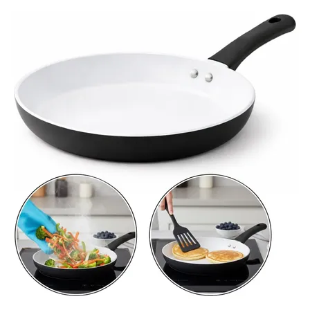 Frigideira Cerâmica Antiaderente Indução 24cm Não Gruda Preto - 24cm