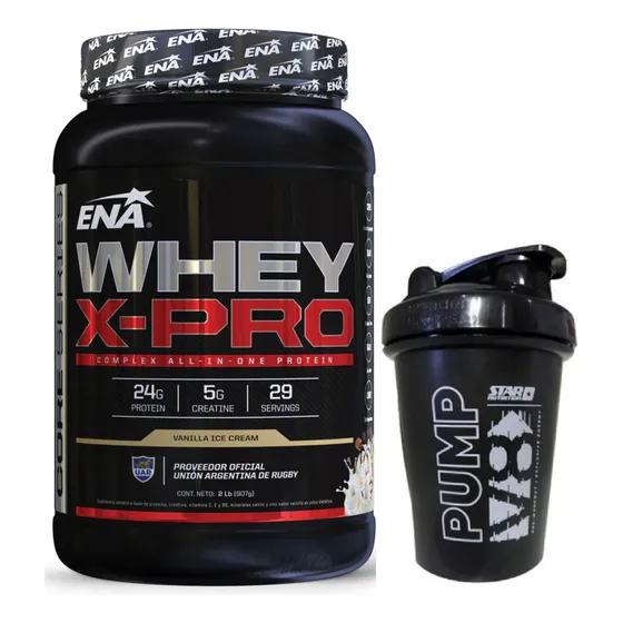 Ena Whey X Pro 1kg Proteina  Creatina Y Glutamina + Shaker