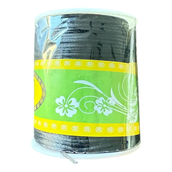 1 Cordón Seda Negro 100 Metros 1,5mm. Oferta!
