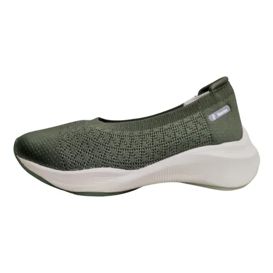 Tênis Usaflex Slip On Tricot  Kinit Verde Selva