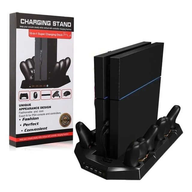 Cargador Soporte Ventiladores 10 En 1 Para Ps4 Playstation 4