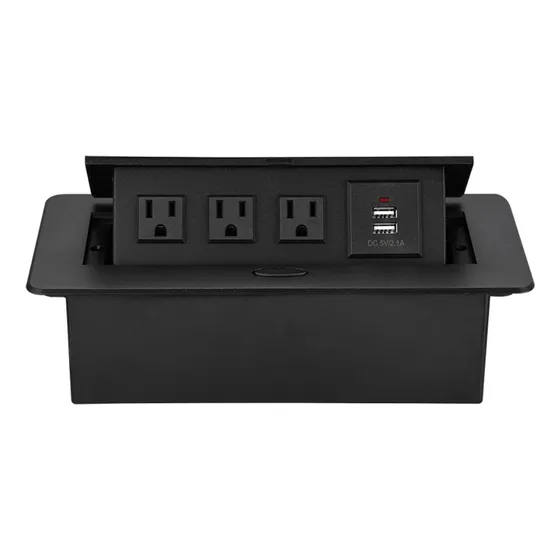 Enchufe Escritorio Placa De Contactos Y Puerto Usb Plegable