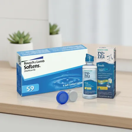 Lente De Contato Soflens 59 Hipermetropia E Miopia Incolor -3,50 (miopia)