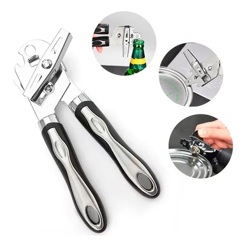 Abridor de Latas Multifuncional Bargas Inox Master Chef Preto 21cm