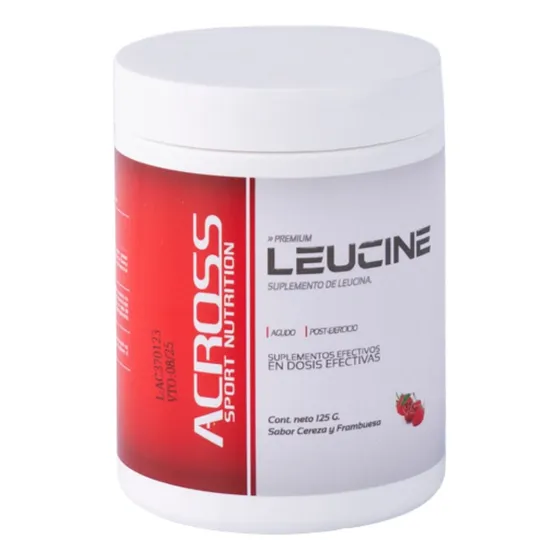 Suplemento BCAA Leucina Aminoácido Esencial ACROSS 125 GR Sabor Cereza y Frambuesa
