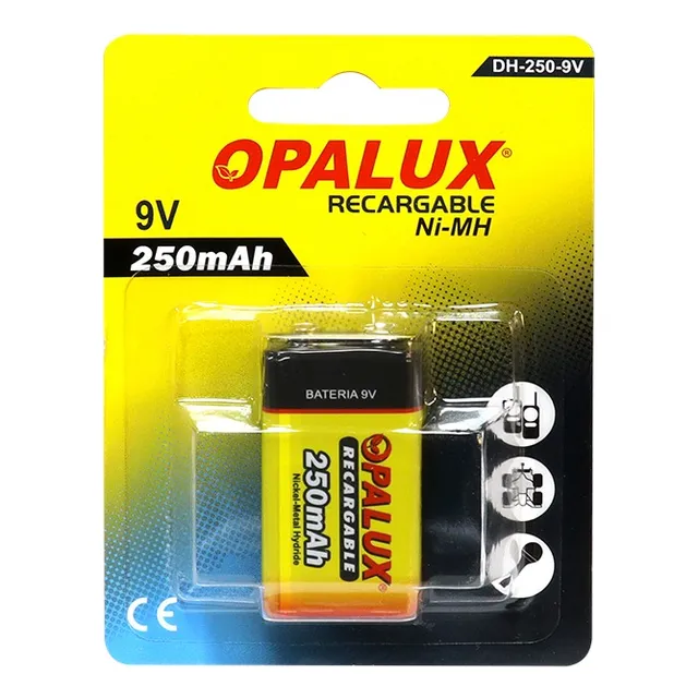 Batería Pila Recargable 9v 250mah De  Ni - Mh Opalux