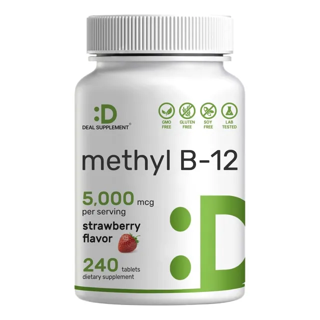 Methyl B12 5000mcg,  240 Unids / Sin Gluten