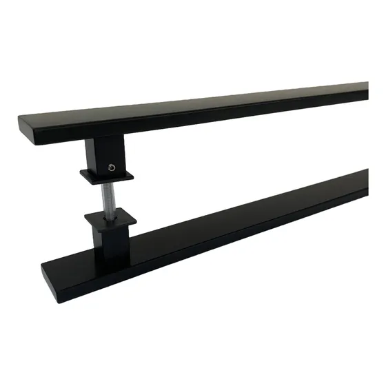 Puxador Porta Madeira Pivotante Flat 80cm Aço Inox Preto Decorplace