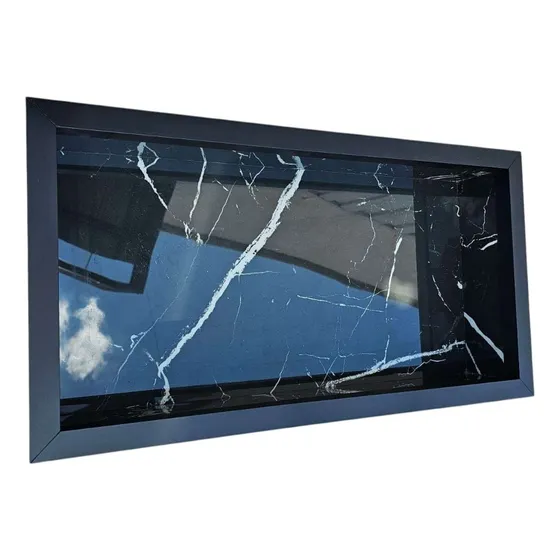 Nicho Porcelanato Para Banheiro Embutir Parede 60x30x10cm Cor Mármore Preto