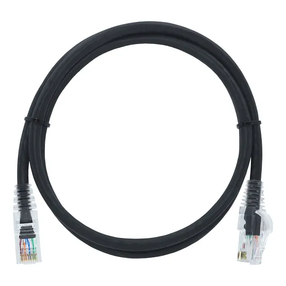 Kit 10 Un. Cabo Patch Cord Preto Cat6 Giga Ethernet 1 Metro