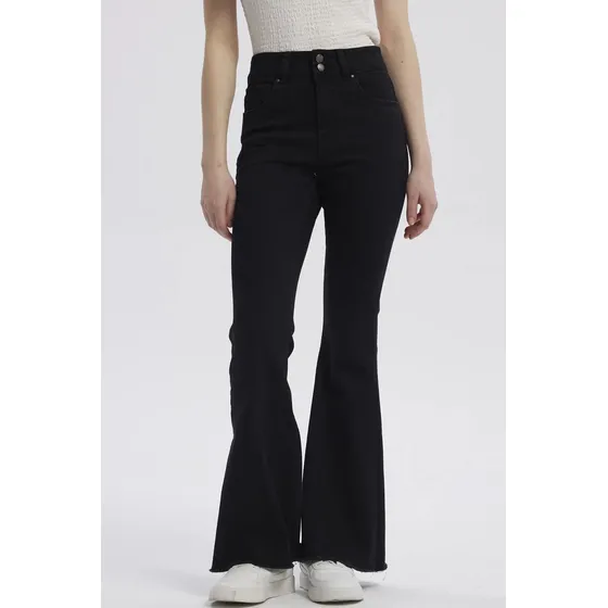 Jeans Mujer Moda Flare Negro - Vl