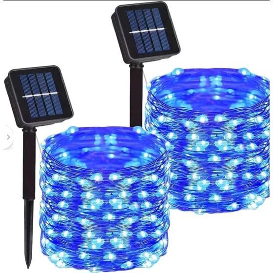 Luces De Navidad Para Exteriores Panel Solar 10mts. 100 Led