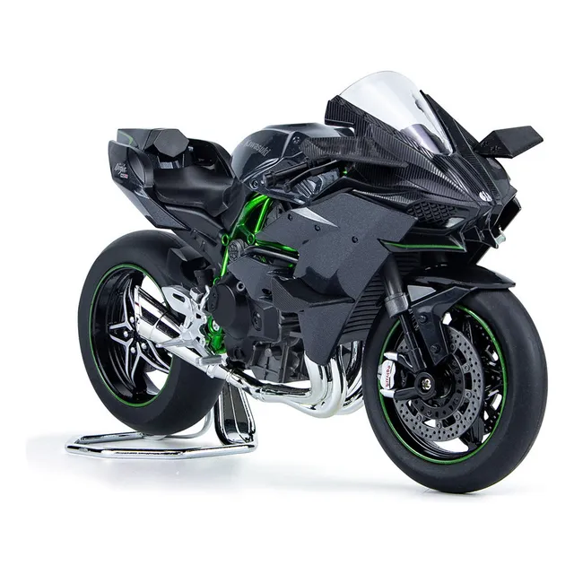 Em Kawasaki Ninja H2r Miniatura Metal Moto Con Luz Y Sonido