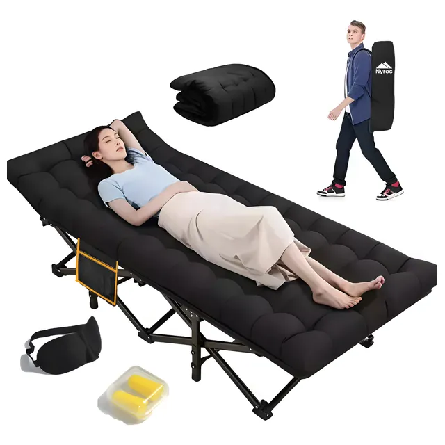 Catre Plegable Económico Portátil Con Colchón Para Camping
