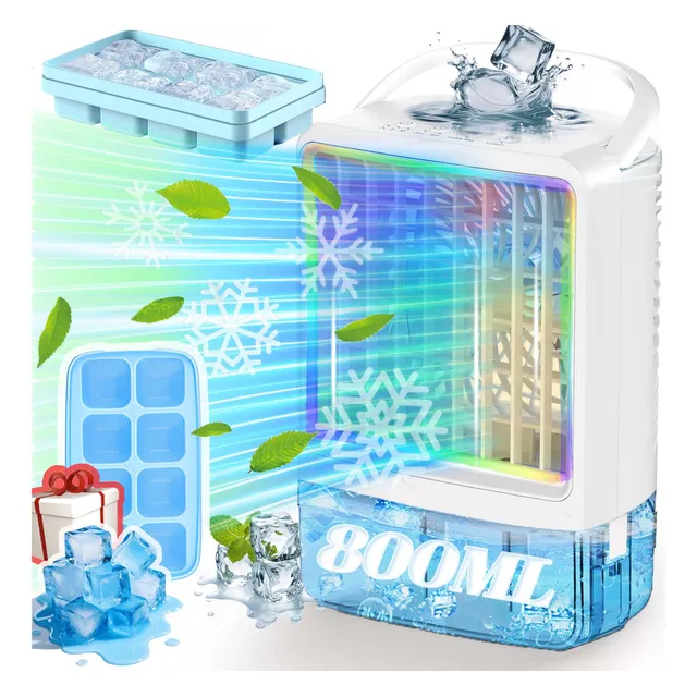 Censtech H2106 800ml Ventilador De Aire Acondicionado Portátil 3 Velocidades,mini Enfriador Con Función De Pulverización temporizador 4h