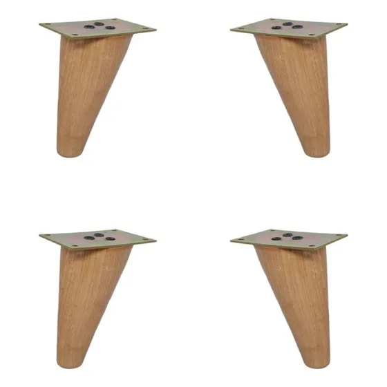 Patas De Madera 10cm Para Muebles - Cónica Diagonal X4 Und