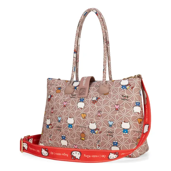 Bolsa Satchel Oe X Hello Kitty Grande Multicolor Grande