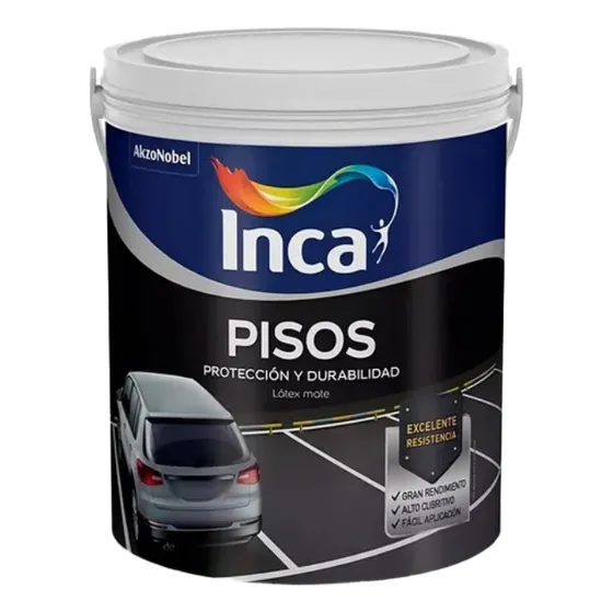 Pintura Para Pisos Inca 4 Litros. Acabado Mate Color Ceniza