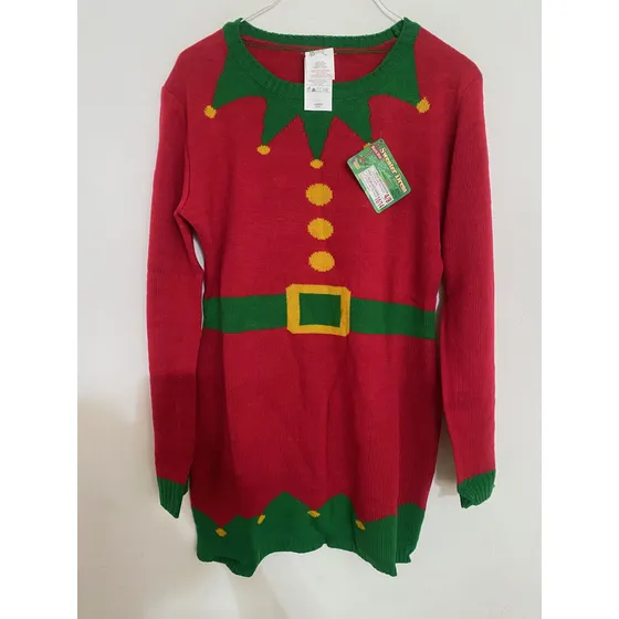 Vestido Sweater  De Navidad Elf Tejido Talla L