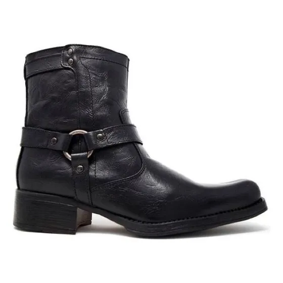 Bota In Moda Vaquera Con Cierre Casual 1291 Piel Genuina