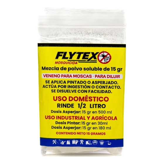 Flytex Mosquicida 3 Bolsas De 15 G Insecticida Mata Moscas