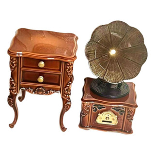 Gramófono En Miniatura Mini Fonógrafo 1:12 Con Mueble Gramófono En Miniatura Mini Fonógrafo 1:12 Con Mueble