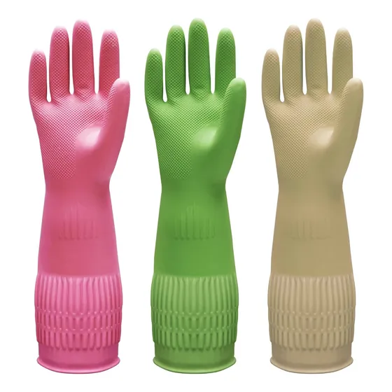 Guantes De Goma Largos Para Lavar Platos Limpieza Multiusos