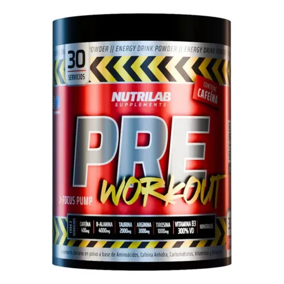 Suplemento Nutrilab Preworkout Naranja Dulce 300g Preentreno