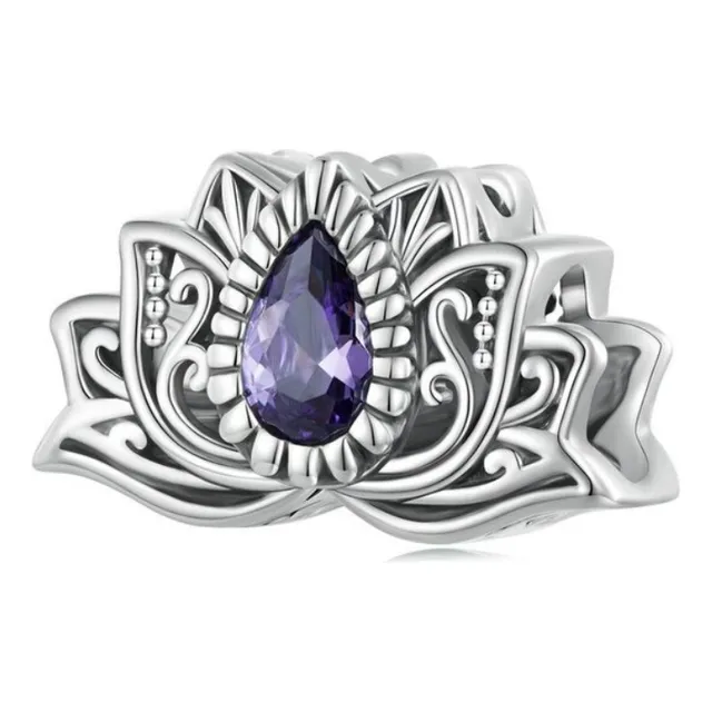 Charm Dije Plata 925 Flor De Loto