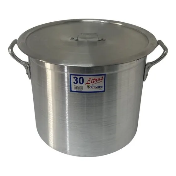 Olla Industrial De Aluminio, Marca Falupa, Capacidad 30 L.