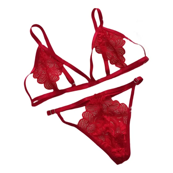 Conjunto Lencería Encaje Bralette Hilo Sexy Erotico