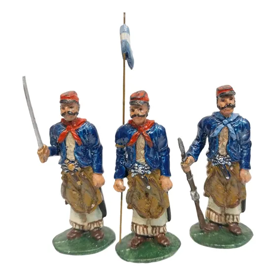 Soldados De Plomo Fortineros 54 Mm O 1/32 Originales X 3