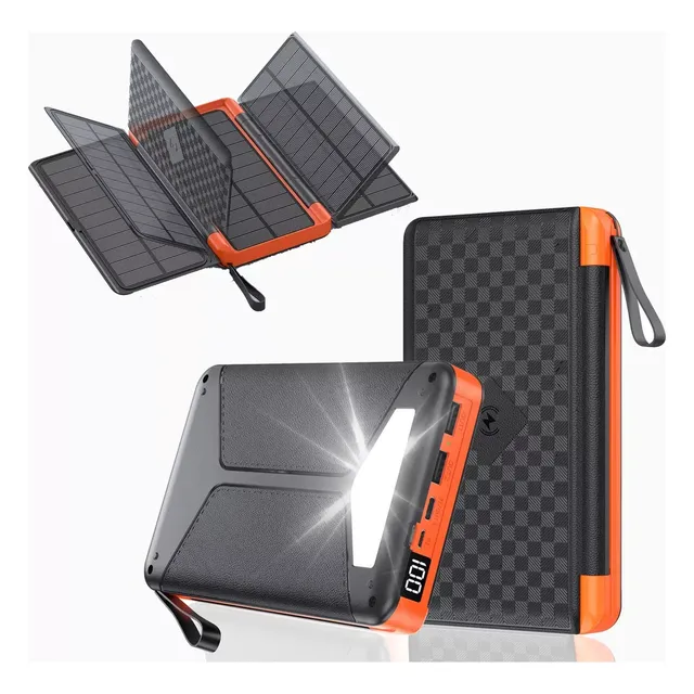 Power Bank Solar 36000mah Batería Portátil Carga Inalámbrica