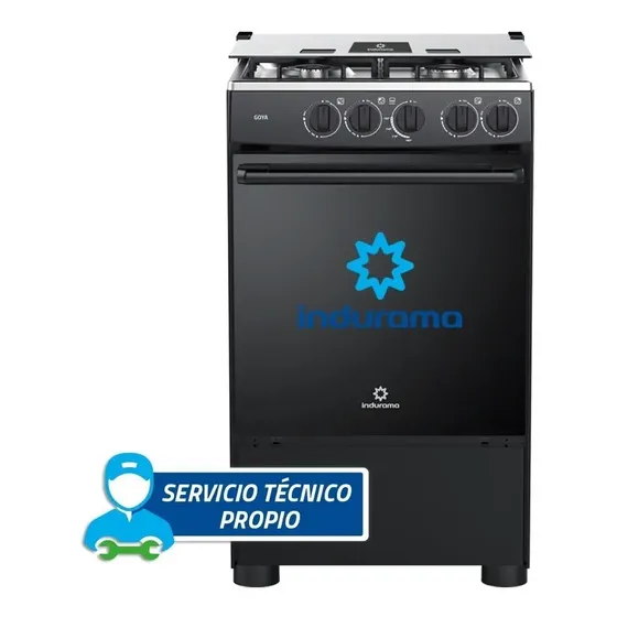 Cocina Indurama Goya Negro 4 Quemadores | Cuotas sin interés