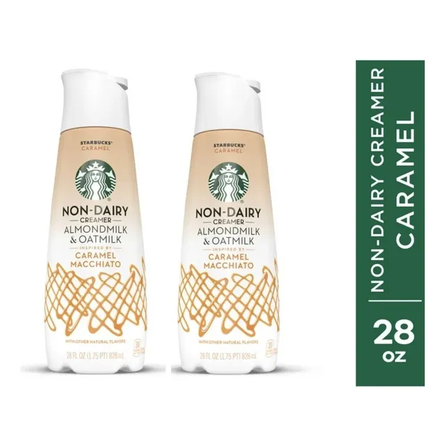 2 Pack Starbucks Creamer Almond  & Oat Milk Caramel 828ml