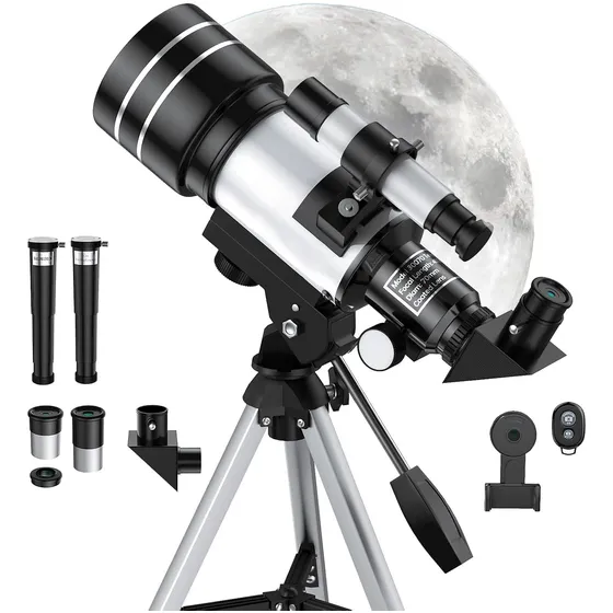 Telescópio Refrator 70mm Astronômico Tripé Portátil F30070