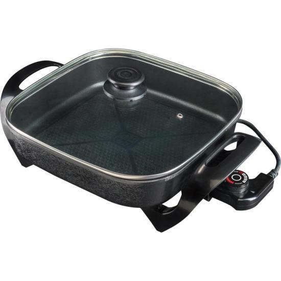 Panela Multifuncional Elétrica Quadrada 30cm Grill Antiaderente Portátil Mangiare Agratto ... Panela Multifuncional Elétrica Quadrada 30cm Grill Antiaderente Portátil Mangiare Agratto ...