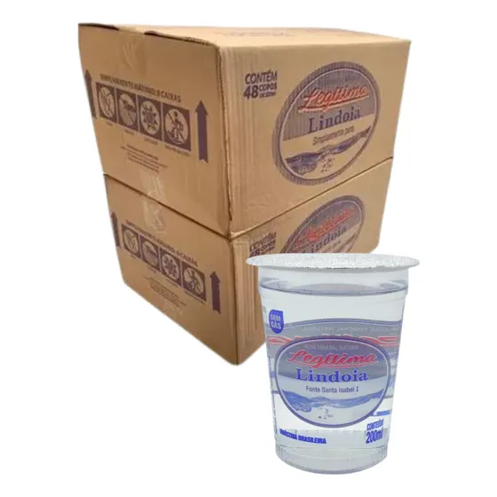 Kit 48 Copo Agua Mineral Sem Gas Legitima Lindoia 200ml