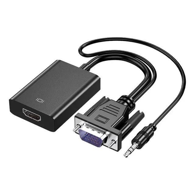 Cable Adaptador Vga Macho A Hdmi Hembra + Audio Auxiliar