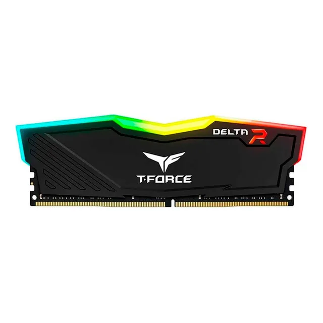 Memoria RAM T-Force Delta RGB gamer color negro 16GB 1 T-FORCE TF3D416G3200HC16F01