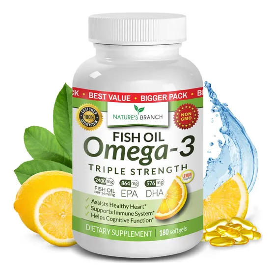 Píldoras De Aceite De Pescado Omega 3 Nature's Branch 2400 M