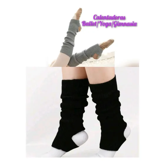 Calentadoras De Ballet, Yoga, Gimnasia. Negro Y Mide 40cm